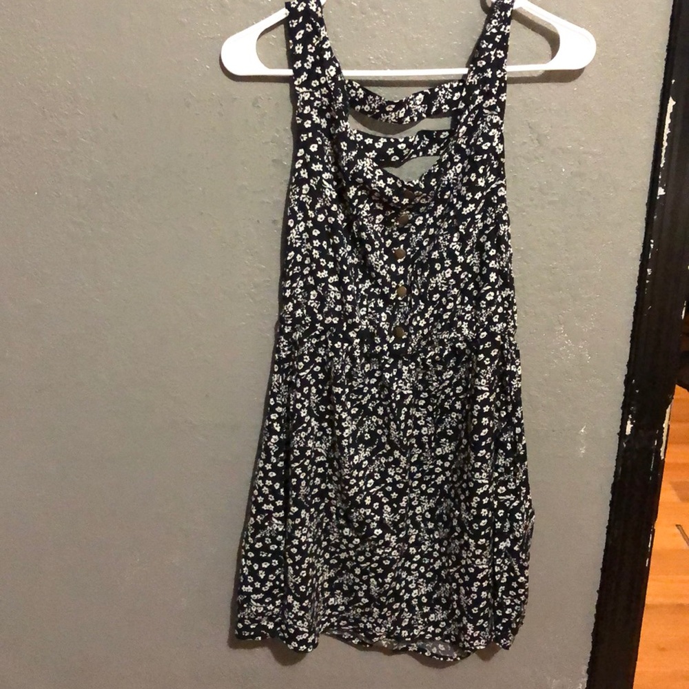 Black and white dress with a flower print